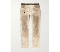 Jeans a gamba dritta effetto invecchiato con schizzi di vernice Hollywood BLV 5001