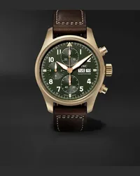 IWC Cronografo automatico 41 mm in bronzo con cinturino in pelle Pilot’s Spitfire, N. rif. IW387902 Verde