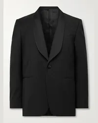 Canali Giacca da smoking in misto lana e mohair con finiture in raso Nero