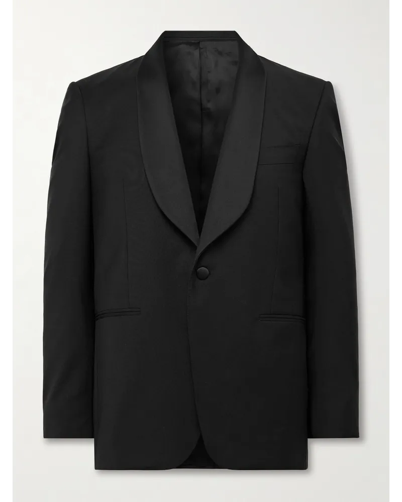 Canali Giacca da smoking in misto lana e mohair con finiture in raso Nero