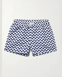 Frescobol Carioca Shorts da mare corti slim-fit con stampa Copacabana Blu