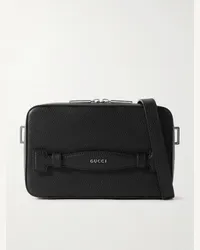 Gucci Borsa a tracolla mini in pelle pieno fiore Nero