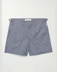 Orlebar Brown Shorts da mare medi a gamba dritta con stampa Bulldog Blu