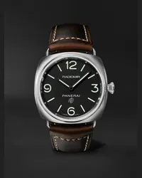 OFFICINE PANERAI Orologio a carica manuale 45 mm in acciaio inossidabile con cinturino in pelle Radiomir Base Logo, N. rif. PAM00753 Nero