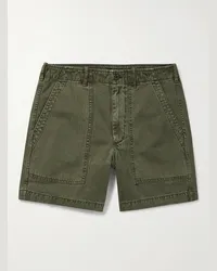 Alex Mill Shorts a gamba dritta in denim a spina di pesce Field Verde