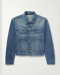 Jacquemus Giacca in denim con logo applicato Blu