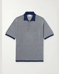 Kingsman Polo in cotone occhio di pernice Blu