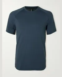 LULULEMON T-shirt in jersey stretch riciclato a righe Drysense Blu