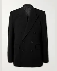 Balenciaga Blazer doppiopetto in twill Nero