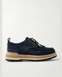 Moncler Scarpe derby in camoscio Peka City Blu