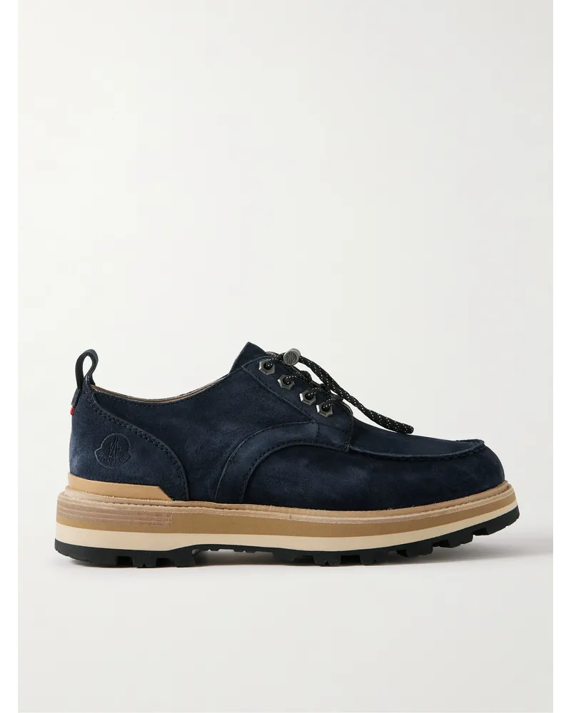 Moncler Scarpe derby in camoscio Peka City Blu