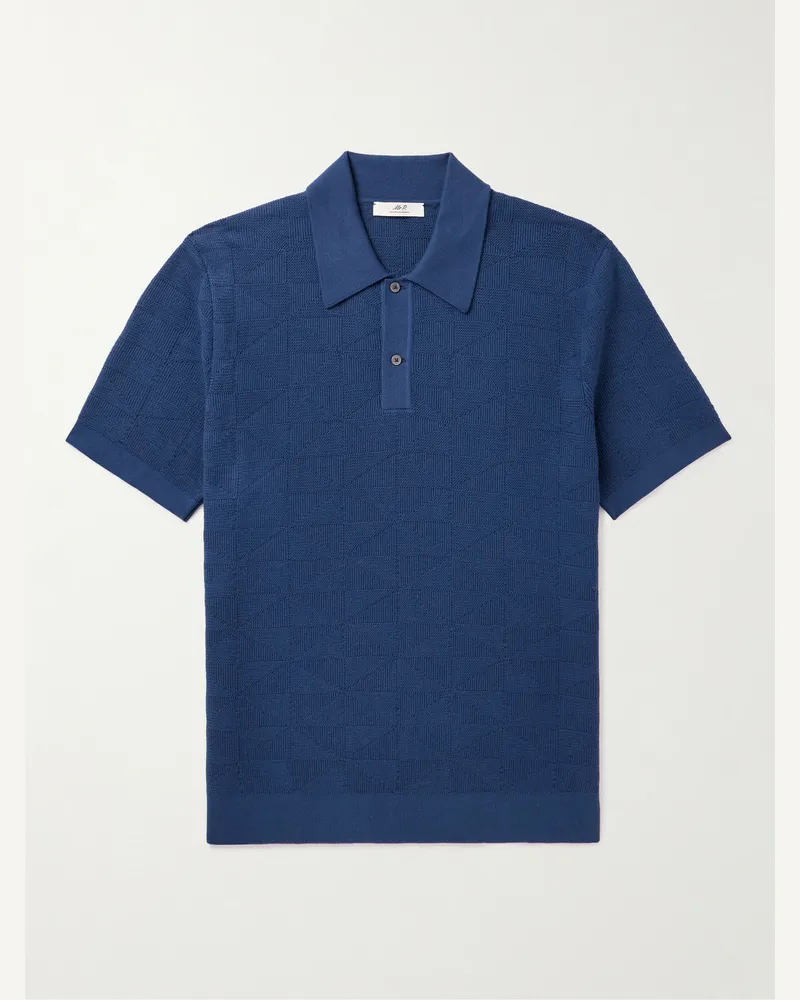 MR P. Polo in cotone jacquard Blu