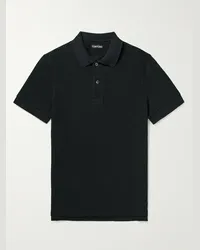 Tom Ford Polo in cotone piqué Blu