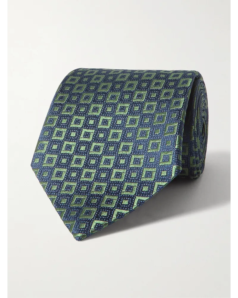 Charvet Cravatta in seta jacquard, 8,5 cm Verde