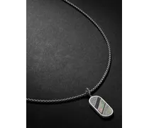 Rhodium-Plated Multi-Stone Pendant Necklace