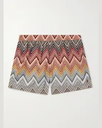 Missoni Shorts da mare a gamba dritta a righe Arancione