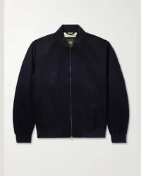 Loro Piana Bomber in feltro di cashmere LP IVY Blu