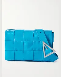 Bottega Veneta Borsa mini in pelle con motivo Intrecciato Cassette Blu