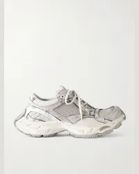 Balenciaga Sneakers in mesh e gomma effetto consumato Stapler Grigio