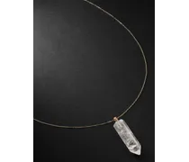 Gold Quartz Pendant Necklace