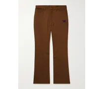 Pantaloni bootcut slim-fit in twill con logo ricamato