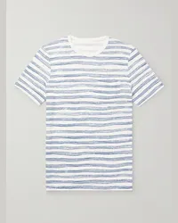 Hartford T-shirt slim-fit in lino a righe Blu