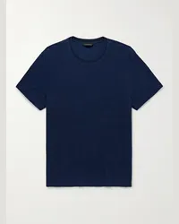 Club Monaco T-shirt in jersey di cotone tinta indaco Blu