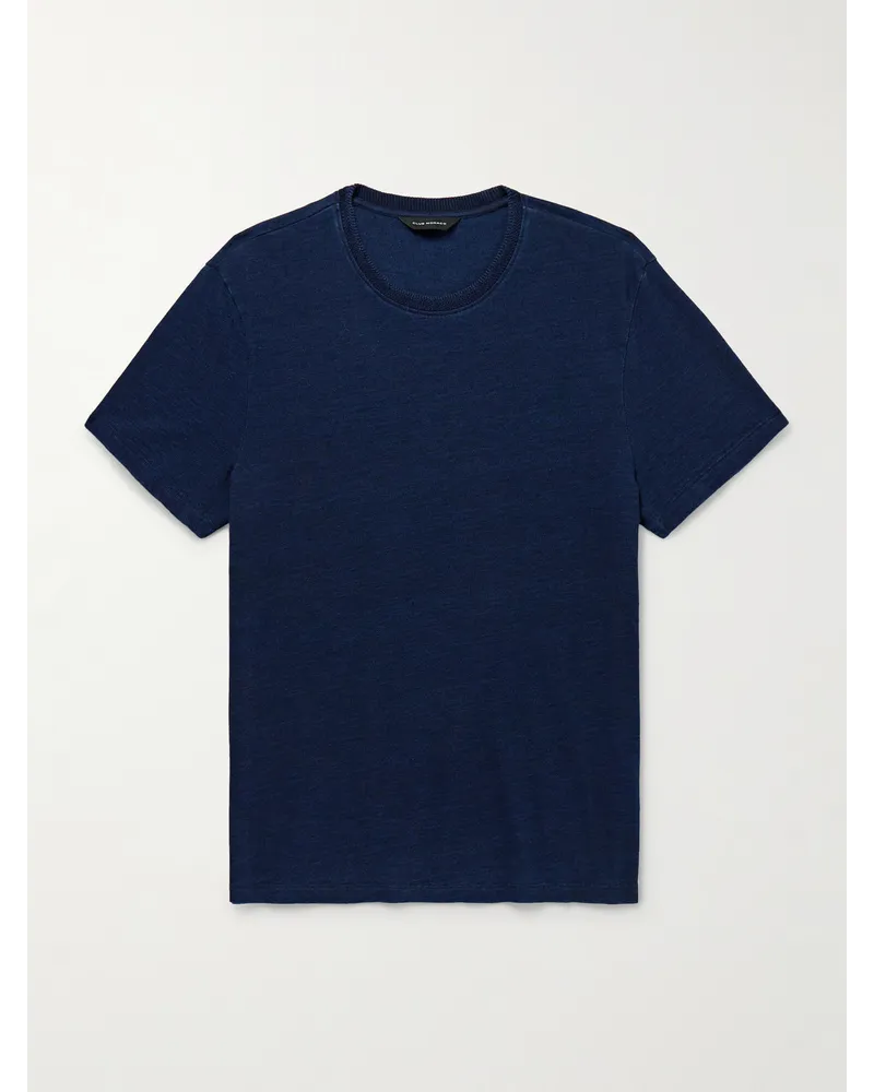 Club Monaco T-shirt in jersey di cotone tinta indaco Blu