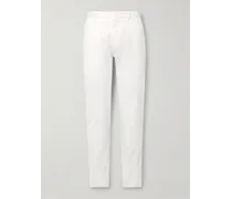 Pantaloni slim-fit a gamba dritta in twill di cotone
