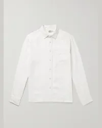 Faherty Camicia in lino Laguna Bianco