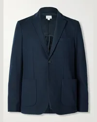 Sunspel Blazer destrutturato in cotone piqué Blu