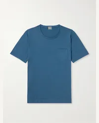 Massimo Alba T-shirt in jersey di cotone Panarea Blu