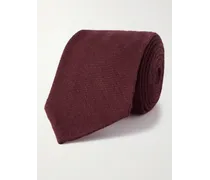 Cravatta in twill di misto seta e lana, 8 cm