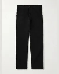 Carhartt WIP Pantaloni a gamba dritta in tela di cotone biologico Single Knee Nero