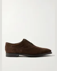 John Lobb Scarpe Oxford in camoscio Bristol Marrone