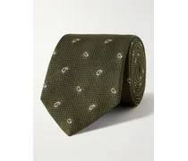 Cravatta in grenadine di seta ricamata, 8,5 cm