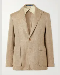 Ralph Lauren Blazer slim-fit in tweed di lino Neutri