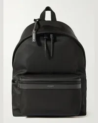 Saint Laurent Leather-Trimmed Shell Backpack Nero