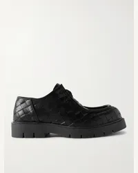 Bottega Veneta Scarpe derby in pelle con motivo Intrecciato Nero