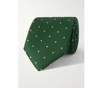 Cravatta in twill di seta di gelso a pois, 8 cm