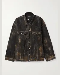 Balenciaga Giacca oversize in denim effetto consumato Nero