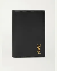 Saint Laurent Logo-Appliquéd Leather Billfold Wallet Nero