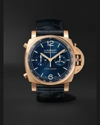 OFFICINE PANERAI Cronografo automatico 44 mm in Goldtech con cinturino in alligatore Luminor Chrono, N. rif. PAM01111 Blu