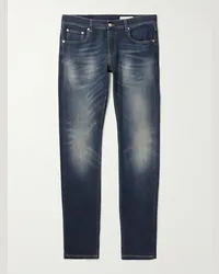 Alexander McQueen Jeans a gamba dritta con logo ricamato Graffiti Blu