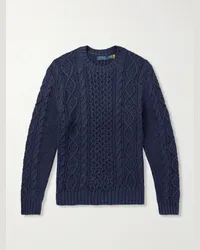 Ralph Lauren Pullover slim-fit in cotone a trecce Blu