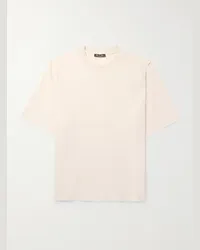 Loro Piana T-shirt in twill di misto seta Quarna Neutri