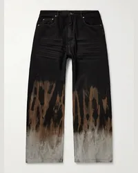 DRKSHDW by Rick Owens Jeans a gamba larga tinti in capo stampati Geth Nero