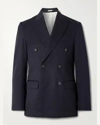 Massimo Alba Blazer doppiopetto in misto lana e cotone Blu