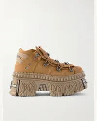 VETEMENTS New Rock Sneakers platform in camoscio con decorazioni Marrone