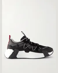 Moncler Sneakers in camoscio e nubuck con finiture in mesh Compassor Nero